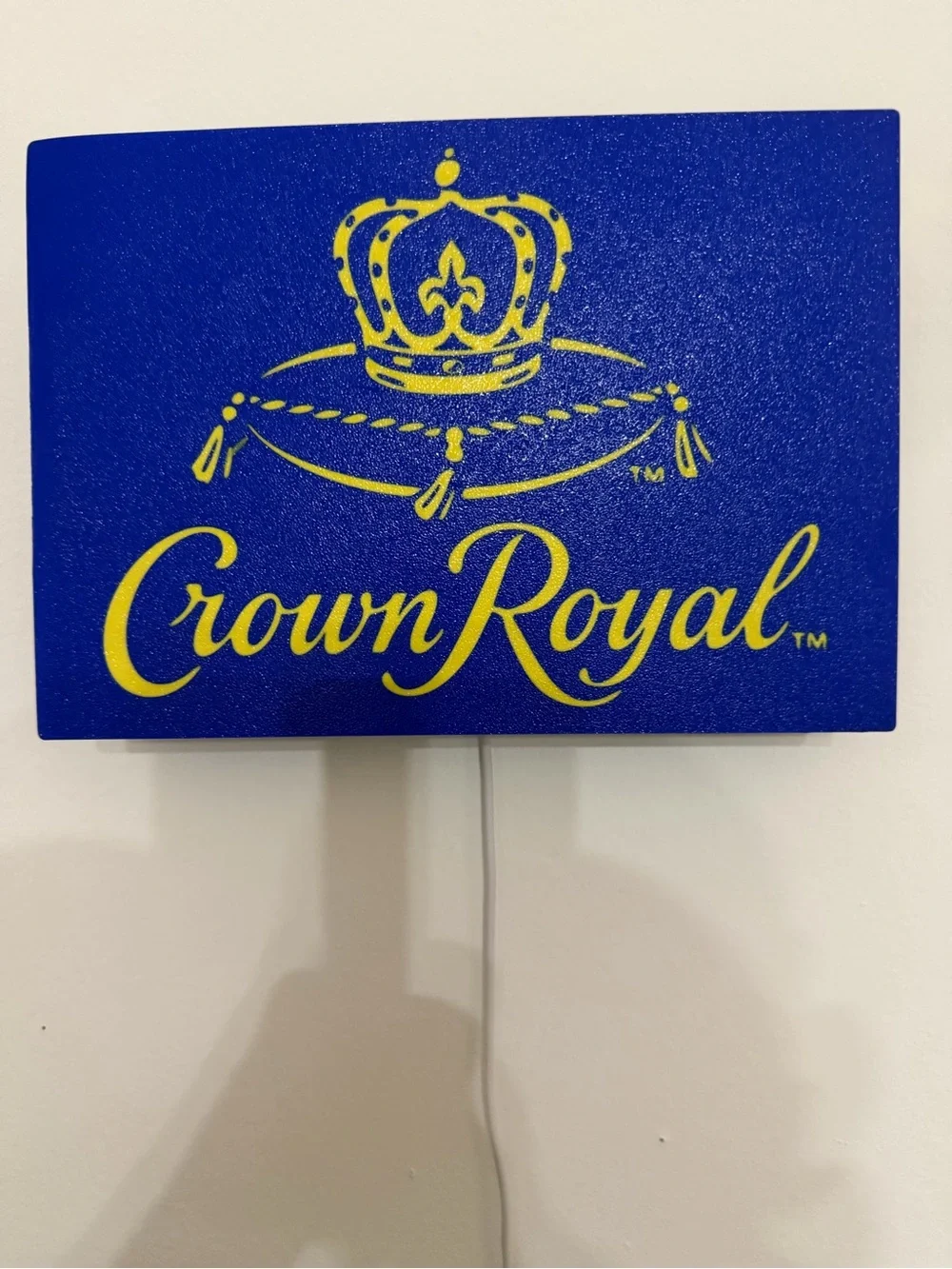 Crown Royal Blue and Gold Illuminated Wall Art